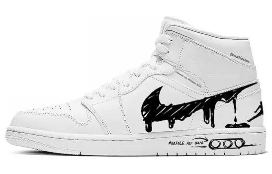Кроссовки Air JORDAN 1 Vintage Basketball Shoes Women's Mid-Top Black White