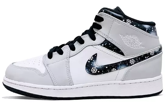 Кроссовки Air JORDAN 1 Vintage Basketball Shoes Women's Mid-Top Gray Black White