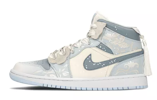 Jordan Air Jordan 1 винтажные баскетбольные кроссовки женские, Blue/Beige