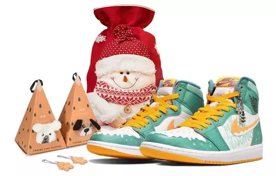 Кроссовки Air JORDAN 1 Vintage Basketball Shoes Women's High-Top Green White/Yellow