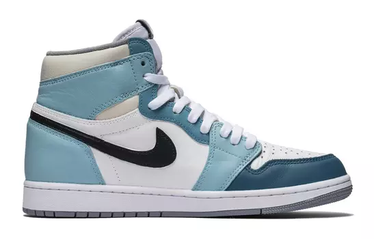 Кроссовки Air Jordan 1 Vintage Basketball Women's High-Top, голубой/белый