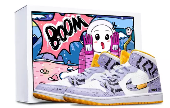 Кроссовки Air JORDAN 1 Vintage Basketball Shoes Women's High-Top Purple White