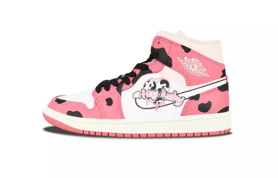 Кроссовки Air JORDAN 1 Vintage Basketball Shoes Women's Mid-Top White Black