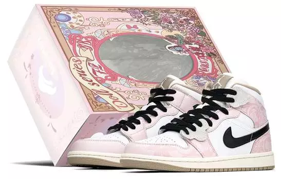 Jordan Air Jordan 1 винтажные баскетбольные кроссовки женские, Pink/ Black