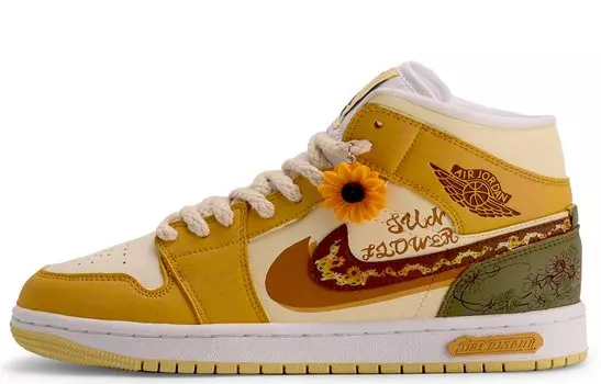 Jordan Air Jordan 1 винтажные баскетбольные кроссовки женские, Yellow