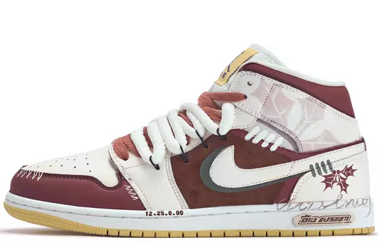 Кроссовки Air JORDAN 1 Vintage Basketball Shoes Women's High-Top Red White