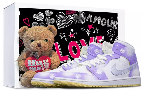 Кроссовки Air JORDAN 1 Vintage Basketball Shoes Women's Mid-Top Purple White