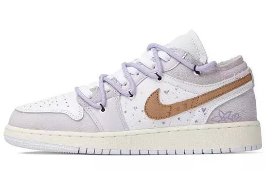 Jordan Air Jordan 1 винтажные баскетбольные кроссовки женские, White/Purple