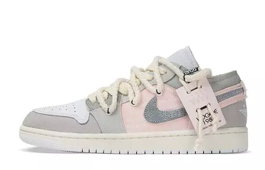 Jordan Air Jordan 1 винтажные баскетбольные кроссовки женские, Gray/Pink