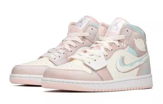 Jordan Air Jordan 1 винтажные баскетбольные кроссовки женские, Pink/Blue