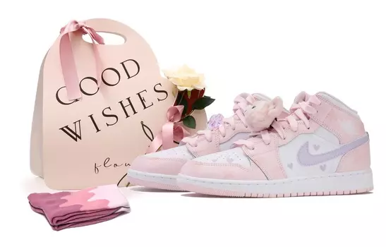 Jordan Air Jordan 1 винтажные баскетбольные кроссовки женские, Pulse Magenta/Pulse Mint/Purple Rush