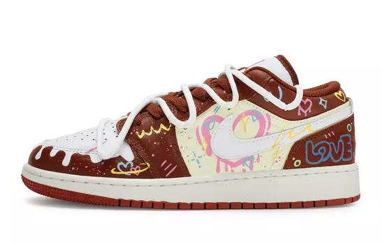 Jordan Air Jordan 1 винтажные баскетбольные кроссовки женские, Red/ White//Yellow