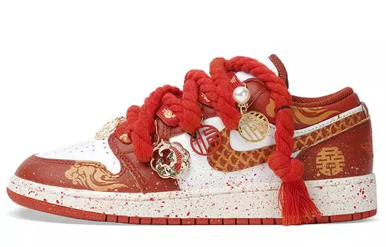 Jordan Air Jordan 1 винтажные баскетбольные кроссовки женские, Red and White