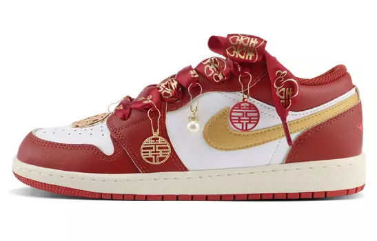 Кроссовки Air JORDAN 1 Vintage Basketball Women's Low-Top, красный/белый