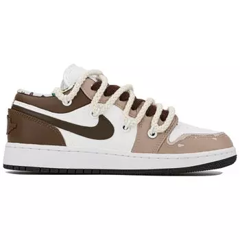 Кроссовки Air JORDAN 1 Vintage Basketball Shoes Women's Low-Top Brown White