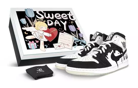 Кроссовки Air JORDAN 1 Vintage Basketball Shoes Women's High-Top Black White