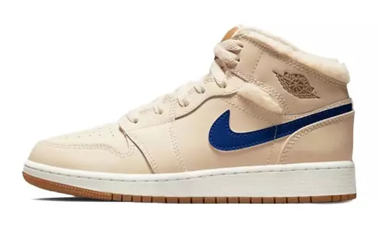 Кроссовки Air Jordan 1 Vintage Basketball Shoes Women's High-Top Brown/Milk White