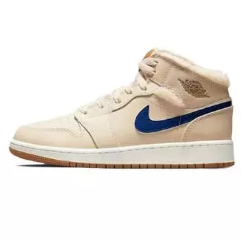 Кроссовки Air Jordan 1 Vintage Basketball Shoes Women's Mid-Top Gray/Beige