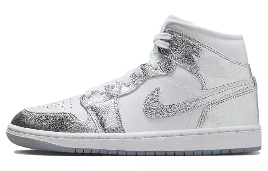 Jordan Air Jordan 1 винтажные баскетбольные кроссовки женские, White/Silver