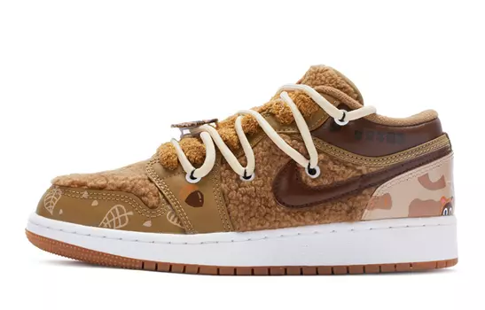 Кроссовки Air Jordan 1 Vintage Basketball Shoes Women's Low-Top Brown