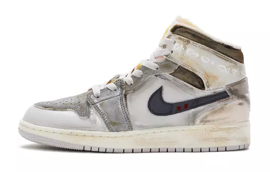 Кроссовки Air JORDAN 1 Vintage Basketball Shoes Women's Mid-Top Gray White/Brown