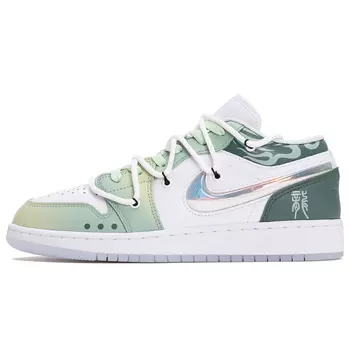 Jordan Air Jordan 1 винтажные баскетбольные кроссовки женские, Green/White