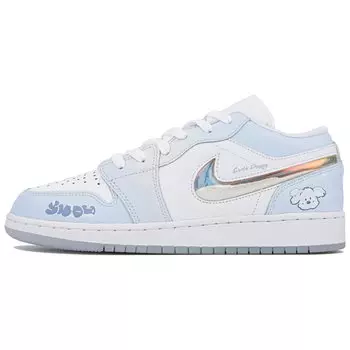 Кроссовки Air JORDAN 1 Vintage Basketball Shoes Women's Low-Top Blue White