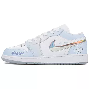 Кроссовки Air JORDAN 1 Vintage Basketball Shoes Women's Low-Top Blue White