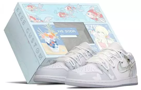 Jordan Air Jordan 1 винтажные баскетбольные кроссовки женские, Blue/White