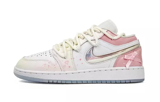 Jordan Air Jordan 1 винтажные баскетбольные кроссовки женские, Pink Yellow