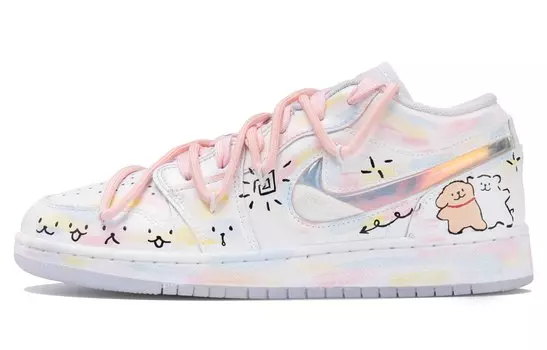 Jordan Air Jordan 1 винтажные баскетбольные кроссовки женские, White Pink Blue