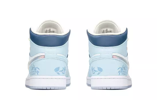 Jordan Air Jordan 1 винтажные баскетбольные кроссовки женские, Blue/White