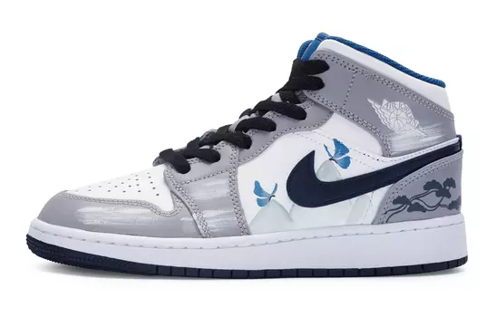 Кроссовки Air Jordan 1 Vintage Basketball Shoes Women's Mid-Top Blue