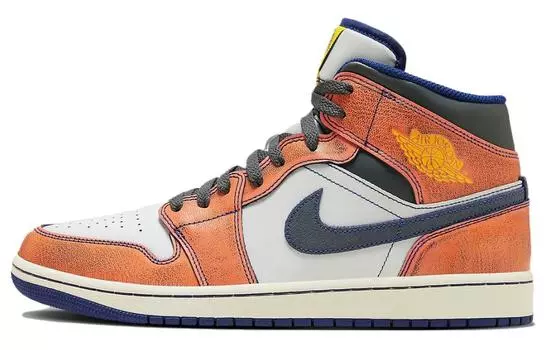 Jordan Air Jordan 1 винтажные баскетбольные кроссовки женские, Orange/White/Black
