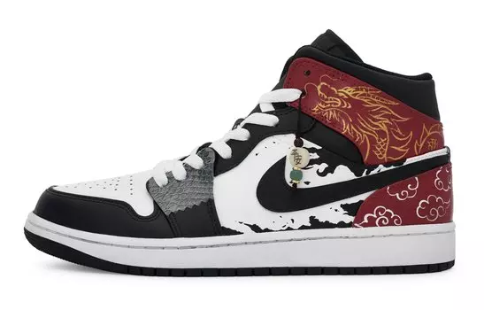 Jordan Air Jordan 1 винтажные баскетбольные кроссовки женские, Dark Team Red/Summit White/White/Black