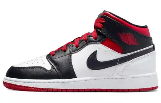 Кроссовки Jordan 1 Mid Gym Red Black Toe GS