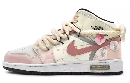 Кроссовки Air Jordan 1 Vintage Basketball Shoes Women's Mid-Top Pink