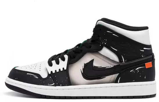 Кроссовки Air JORDAN 1 Vintage Basketball Shoes Women's Mid-Top Black White Gray