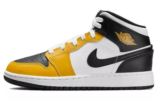 Jordan Air Jordan 1 винтажные баскетбольные кроссовки женские, Yellow/Black
