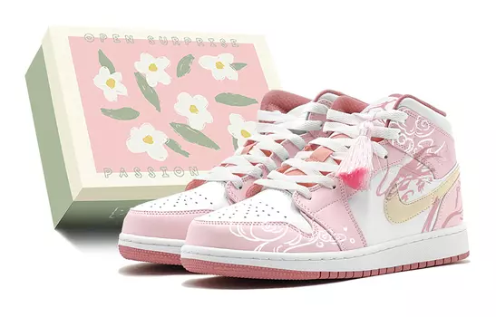 Jordan Air Jordan 1 винтажные баскетбольные кроссовки женские, Pink