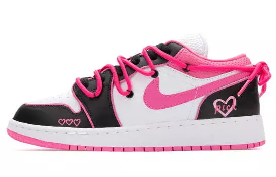 Кроссовки Air JORDAN 1 Vintage Basketball Shoes Women's Low-Top Black Pink/White