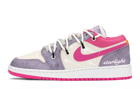 Кроссовки Air Jordan 1 Vintage Basketball Shoes Women's Low-Top Pink Beige Gray
