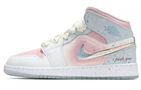 Jordan Air Jordan 1 винтажные баскетбольные кроссовки женские, Light Blue