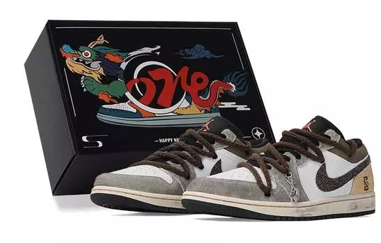 Jordan Air Jordan 1 винтажные баскетбольные кроссовки мужские, Grey White Brown