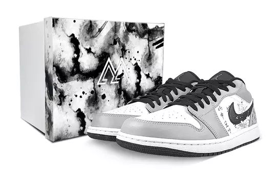 Кроссовки Air JORDAN 1 Vintage Basketball Shoes Men Low-Top White Black Gray