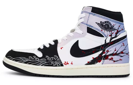 Jordan Air Jordan 1 винтажные баскетбольные кроссовки мужские, Black, white, orange, purple