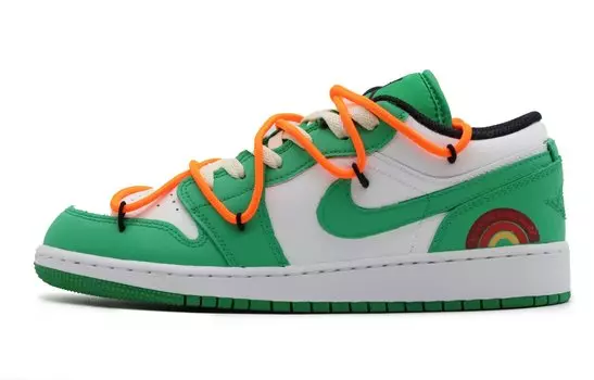 Кроссовки Air JORDAN 1 Vintage Basketball Shoes Men Low-Top White Green