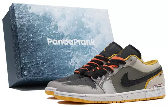 Jordan Air Jordan 1 винтажные баскетбольные кроссовки мужские, Black gray yellow