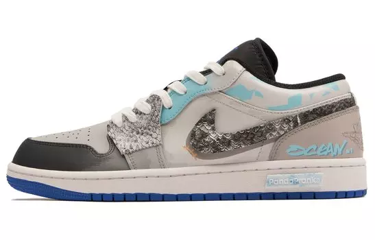 Jordan Air Jordan 1 винтажные баскетбольные кроссовки мужские, Black and white blue