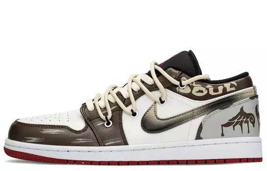Jordan Air Jordan 1 винтажные баскетбольные кроссовки мужские, Beige/White/Brown